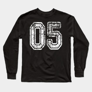 Number 05 Grungy in white Long Sleeve T-Shirt